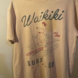 Surf Style Waikiki Surf Club Tee - Tan and Green